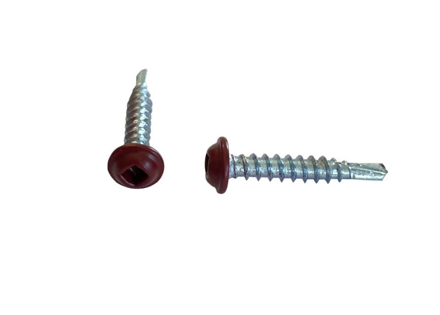 Fönsterbleckskruv borrspets 3,5x20 mm, Mörkröd 50 st