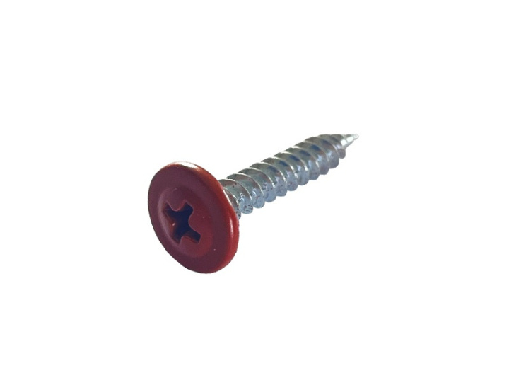 Montageskruv Vass Spets 4,2x25 mm, Mörkröd 50 st i gruppen Produkter / Infästning / Trä / Montageskruv hos Norosteel AB (108206)