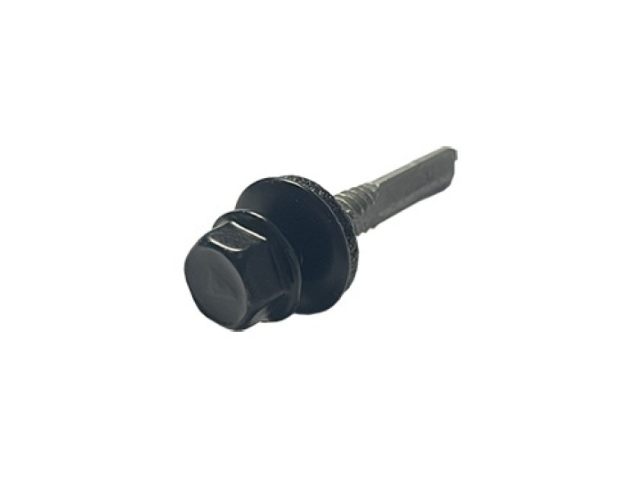 Balkskruv med bricka 6,3x38 mm, Svart 100 st i gruppen Produkter / Infästning / Stål / Balkskruv hos Norosteel AB (108313)