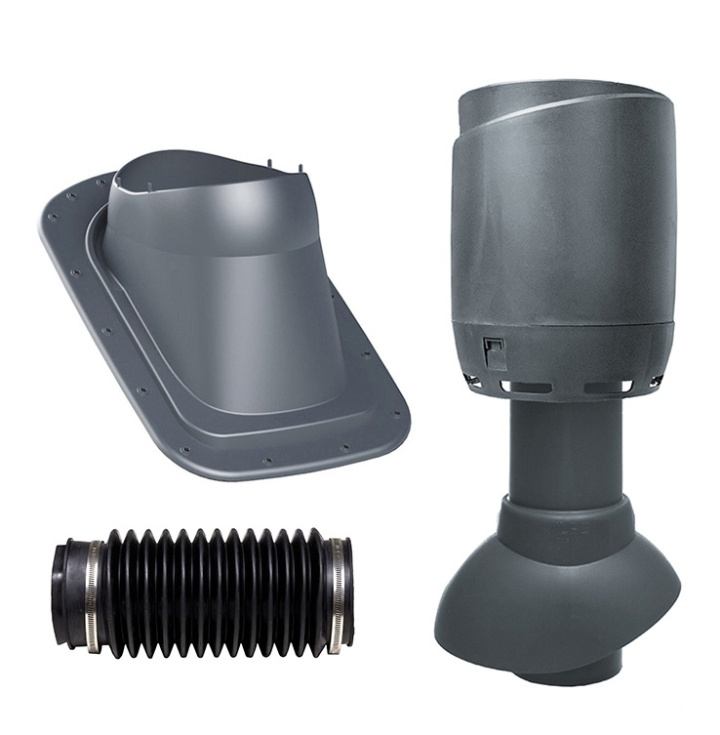 Vilpe Komplett paket: Avloppsluftare 110P Flow Slät plåt/Bandtäckning, Grå i gruppen Produkter / Ventilation / Vilpe produkter hos Norosteel AB (109002)