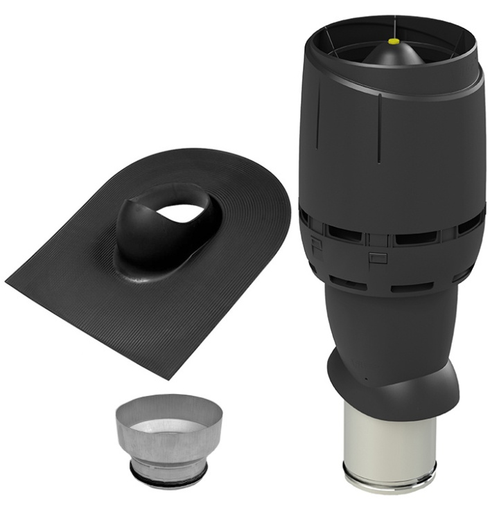 Vilpe Komplett paket: Frånluftshuv 160-125 Papptak, Svart i gruppen Produkter / Ventilation / Vilpe produkter hos Norosteel AB (109008)