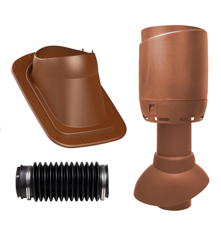 Vilpe Komplett paket: Avloppsluftare 110P Flow Slät plåt/Bandtäckning, Tegelröd i gruppen Produkter / Ventilation / Vilpe produkter hos Norosteel AB (109024)