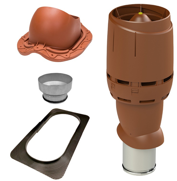 Vilpe Komplett paket: Frånluftshuv 160-125 Plåtpanna, Tegelröd i gruppen Produkter / Ventilation / Vilpe produkter hos Norosteel AB (109058)