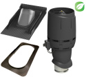 Vilpe Komplett paket: Takfläkt ECo160P Flow UNITILE, Svart