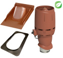 Vilpe Komplett paket: Takfläkt ECo160P Flow UNITILE, Tegelröd