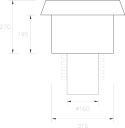 Frånluftshuv 160>125 till Papptak, Plannja
